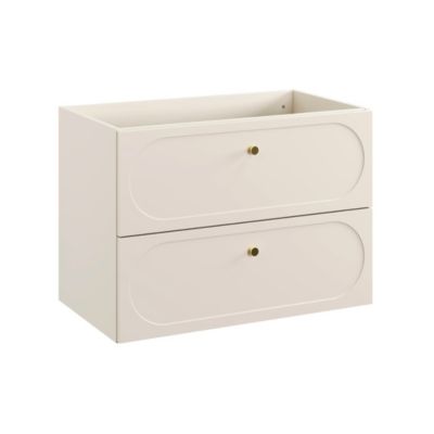 Meuble sous vasque TORNADO 80 cm  2 tiroirs  Finition sable  Style contemporain