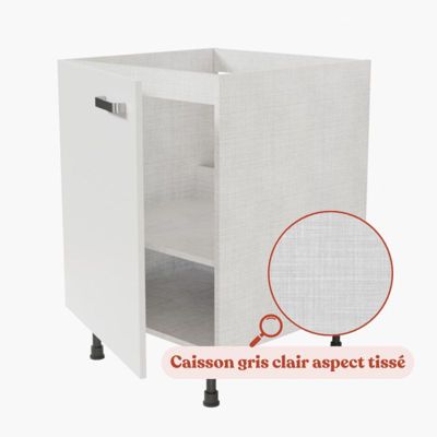Meuble sous évier - 60 cm - Caisson coloris Lino