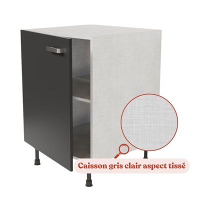 Meuble sous évier - 60 cm - Caisson coloris Lino