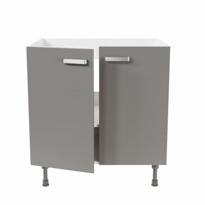 Meuble sous évier - 80 cm - Caisson coloris Lino