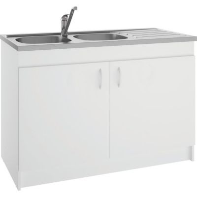 Meuble sous évier S2IM Neova SIM NF S12N02100 - Blanc - Bois - Panneaux de particules