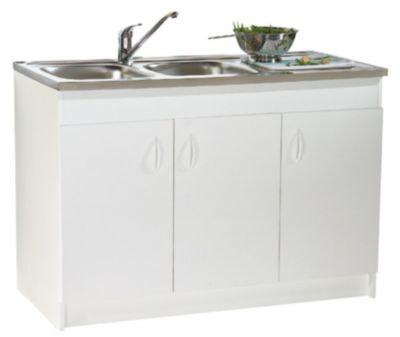 Meuble sous évier SIM blanc 16mm 2 portes largeur 800mm - NÉOVA - S12N02080