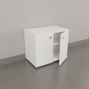 Meuble sur roulette EPURE - 70 cm blanc brillant