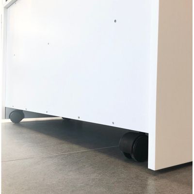 Meuble sur roulette EPURE - 90 cm blanc brillant