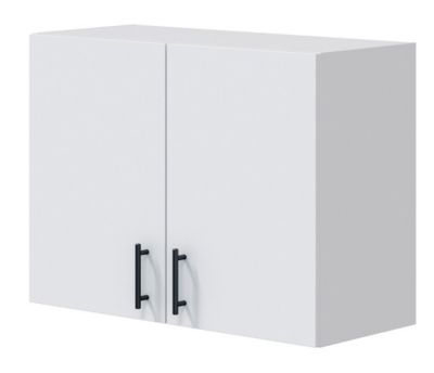 Meuble à suspendre, meuble haut pour cuisine avec 2 portes coloris blanc brillant - hauteur 59 x longueur 80 x profondeur 34 cm