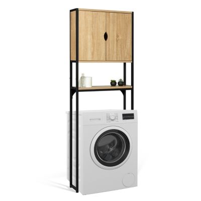 Meuble Sous WC 3 Portes DETROIT - Design Industriel Avec étagères - IDMarket, Multicolore, Neuf