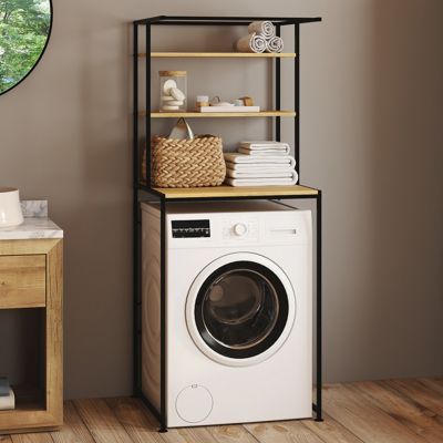 Meuble étagères de rangement dessus machine à laver DETROIT design industriel