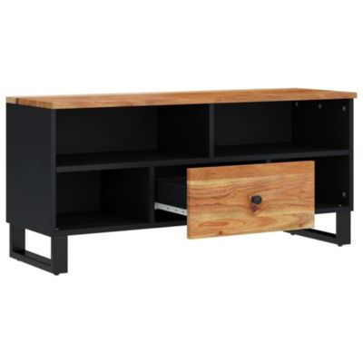 Meuble TV 100x33x46 cm bois d'acacia solide et d'ingénierie - Prolenta Premium