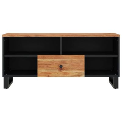 Meuble TV 100x33x46 cm bois d'acacia solide et d'ingénierie - Prolenta Premium