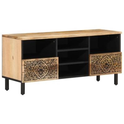 Meuble TV 100x33x46 cm bois massif de manguier - Prolenta Premium