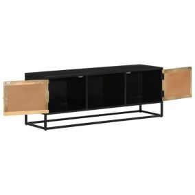 Meuble TV 110x30x40 cm bois massif de manguier et fer - Prolenta Premium