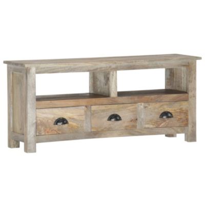 Meuble TV 110x30x50 cm Bois massif de manguier - Prolenta Premium