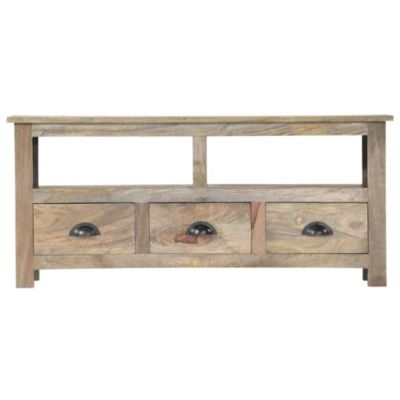 Meuble TV 110x30x50 cm Bois massif de manguier - Prolenta Premium