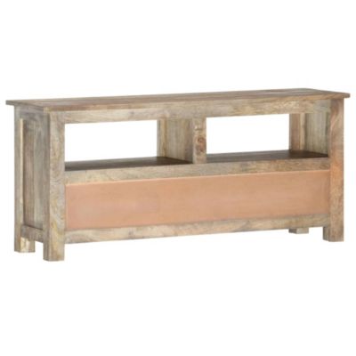 Meuble TV 110x30x50 cm Bois massif de manguier - Prolenta Premium