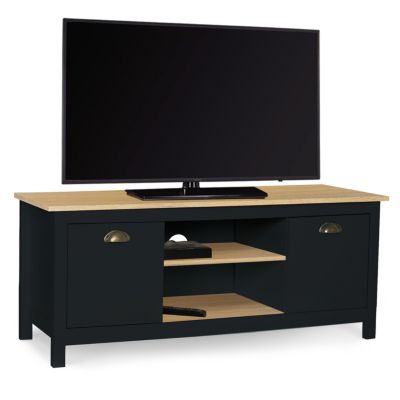 Meuble TV 113 cm campagne ISIS bois et noir