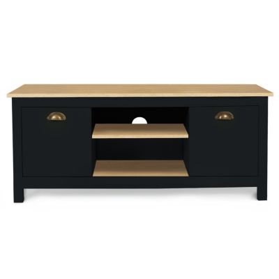 Meuble TV 113 cm campagne ISIS bois et noir