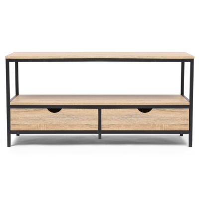 Meuble TV 113 cm DETROIT 2 tiroirs design industriel