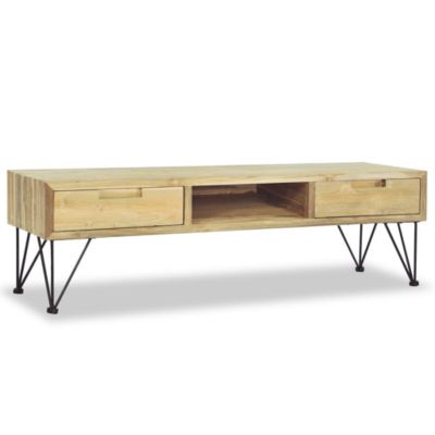 Meuble TV 120x35x35 cm Teck massif - Prolenta Premium