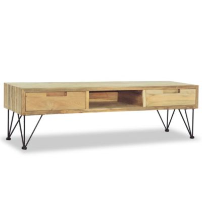 Meuble TV 120x35x35 cm Teck massif - Prolenta Premium