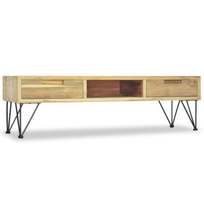 Meuble TV 120x35x35 cm Teck massif - Prolenta Premium