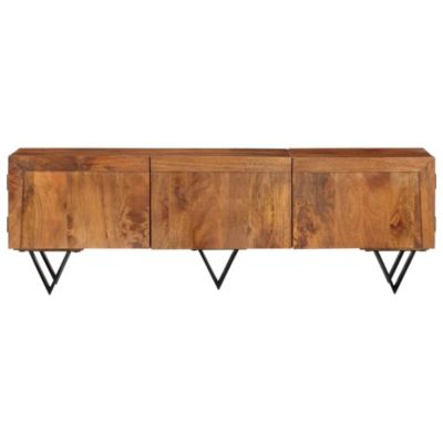 Meuble TV 140x30x46 cm Bois massif de manguier - Prolenta Premium