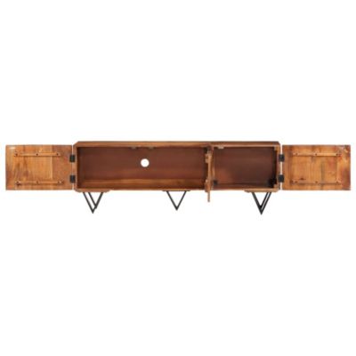 Meuble TV 140x30x46 cm Bois massif de manguier - Prolenta Premium
