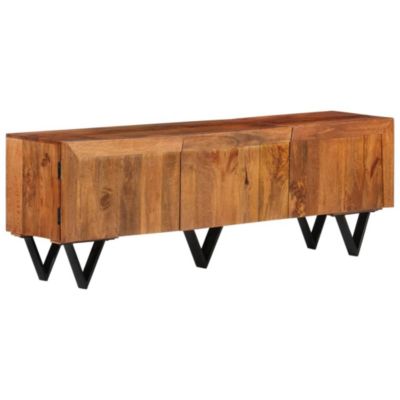 Meuble TV 140x30x46 cm Bois massif de manguier - Prolenta Premium