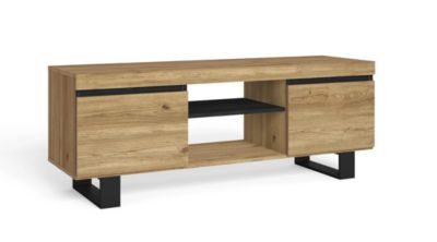 Meuble TV 140x40x53cm modèle Naturale couleur chêne et noir