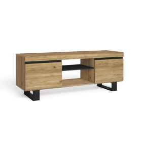 Meuble TV 140x40x53cm modèle Naturale couleur chêne et noir