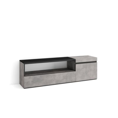 Meuble TV 150x35x45cm couleur gris ciment