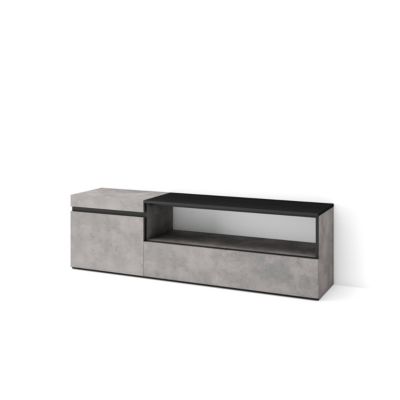 Meuble TV 150x35x45cm couleur gris ciment