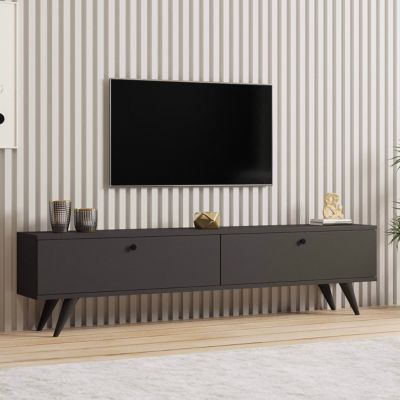 Meuble TV 160 cm gris - Oviala