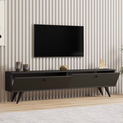 Meuble TV 160 cm gris - Oviala