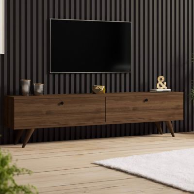 Meuble TV 160 cm mélaminé en bois  Oviala