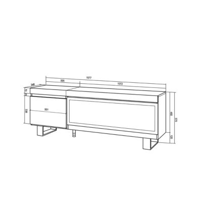 Meuble TV 160x35x57cm cheminée électrique XXL couleur chêne