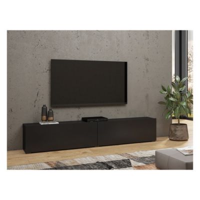 Meuble TV 180cm collection EVA. Couleur noir et chene.