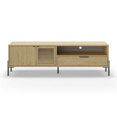 Meuble TV 2 Portes 1 Tiroir 1 Niche L160 cm - Inca