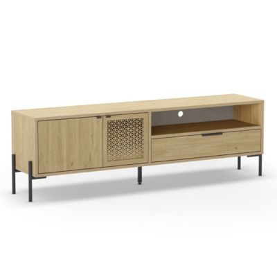 Meuble TV 2 Portes 1 Tiroir 1 Niche L160 cm - Inca
