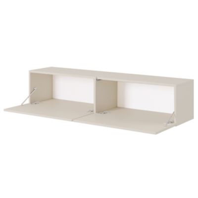 Meuble TV 2 portes 140 cm taupe Bisira