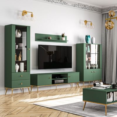 Meuble TV 2 portes 160 cm Thalia Vert