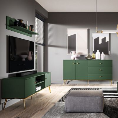 Meuble TV 2 portes 160 cm Thalia Vert