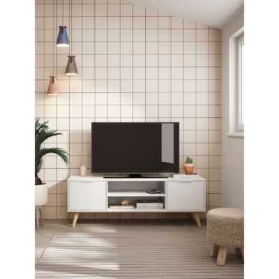Meuble TV 2 Portes 2 Niches L140 cm - Campus
