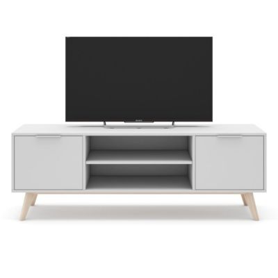Meuble TV 2 Portes 2 Niches L140 cm - Campus