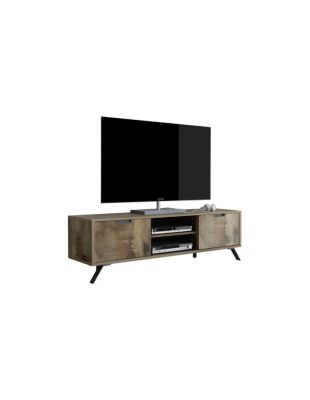 Meuble TV 2 portes, collection SHOW, coloris chêne clair, moderne et design pour votre salon