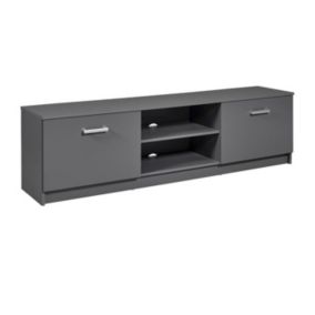 Meuble TV 2 Portes Design "Azio" 180cm Gris