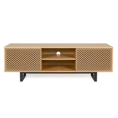 Meuble TV 2 Portes en Bois "Camden" 150cm Naturel