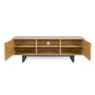 Meuble TV 2 Portes en Bois "Camden" 150cm Naturel