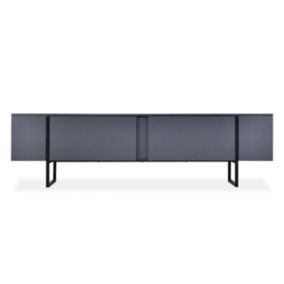 Meuble TV 2 portes "Valentin" 180cm Gris & Noir