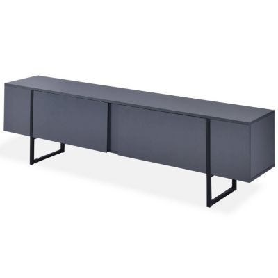 Meuble TV 2 portes "Valentin" 180cm Gris & Noir