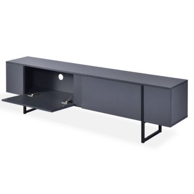Meuble TV 2 portes "Valentin" 180cm Gris & Noir